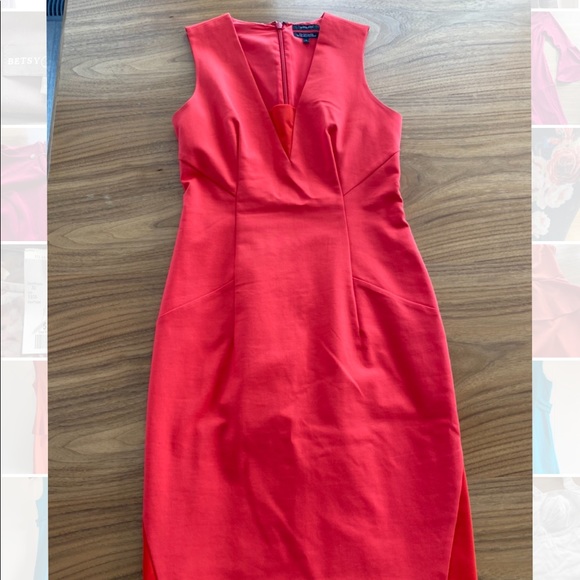 Orangey red slim fitted RW Dress - Picture 2 of 4